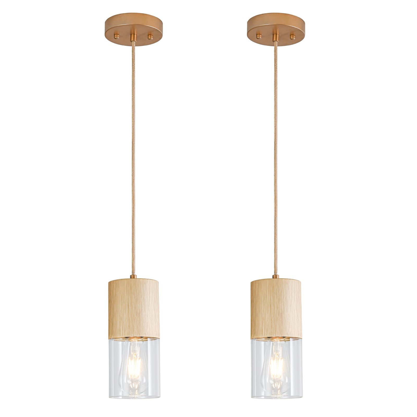 3-Pack Black Pendant Light Fixtures, Adjustable Modern Pendant Lights for Kitchen Island, Industrial Glass Pendant Lights for Dining Table Hallway Bedroom Living Room
