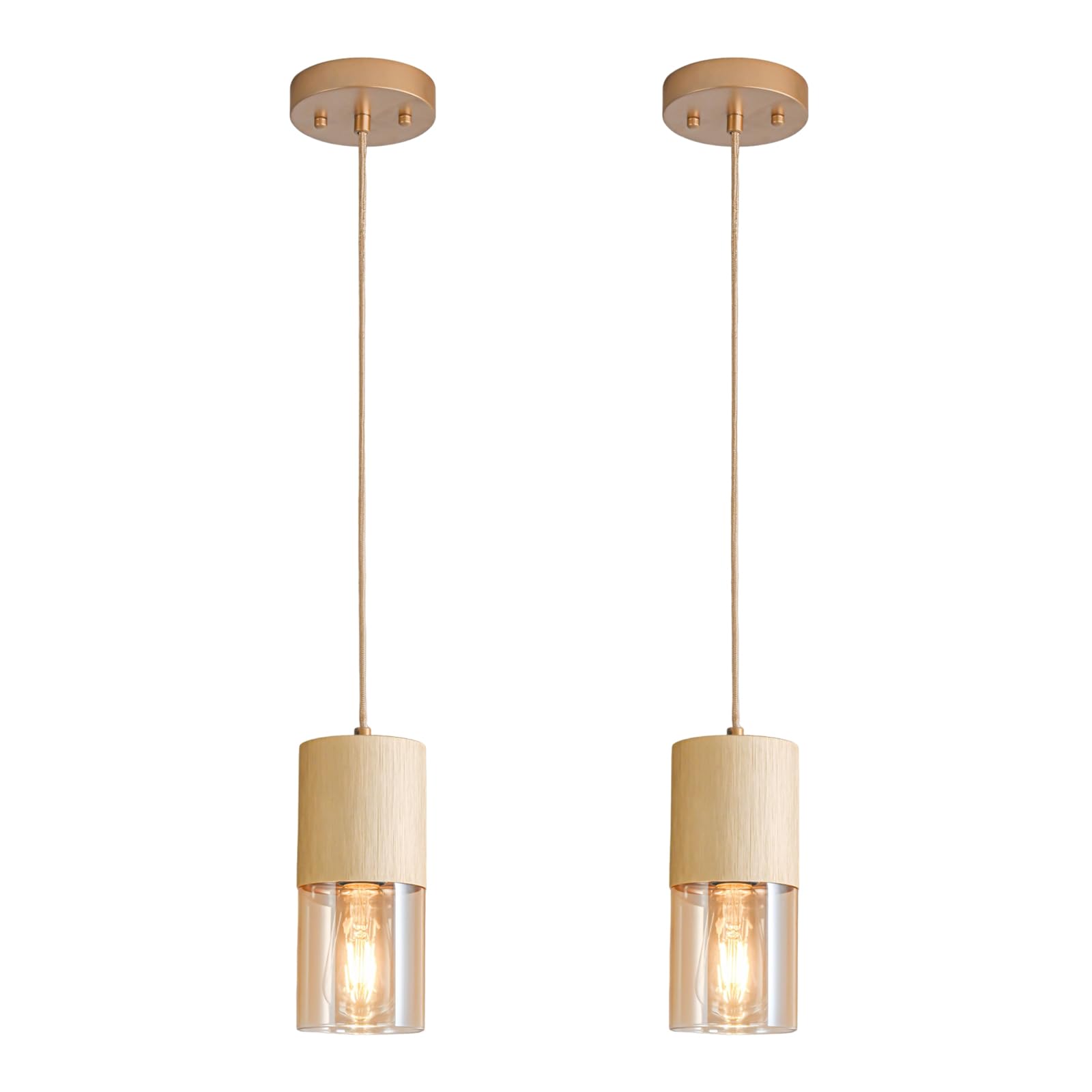 3-Pack Black Pendant Light Fixtures, Adjustable Modern Pendant Lights for Kitchen Island, Industrial Glass Pendant Lights for Dining Table Hallway Bedroom Living Room
