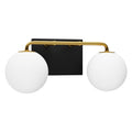 Tipace Mid Century Modern Bathroom Vanity Lights Fixtures 3-Light Black Milk White Globe Glass Industrial Vanity Lighting Over Mirror (Exclude Bulb)