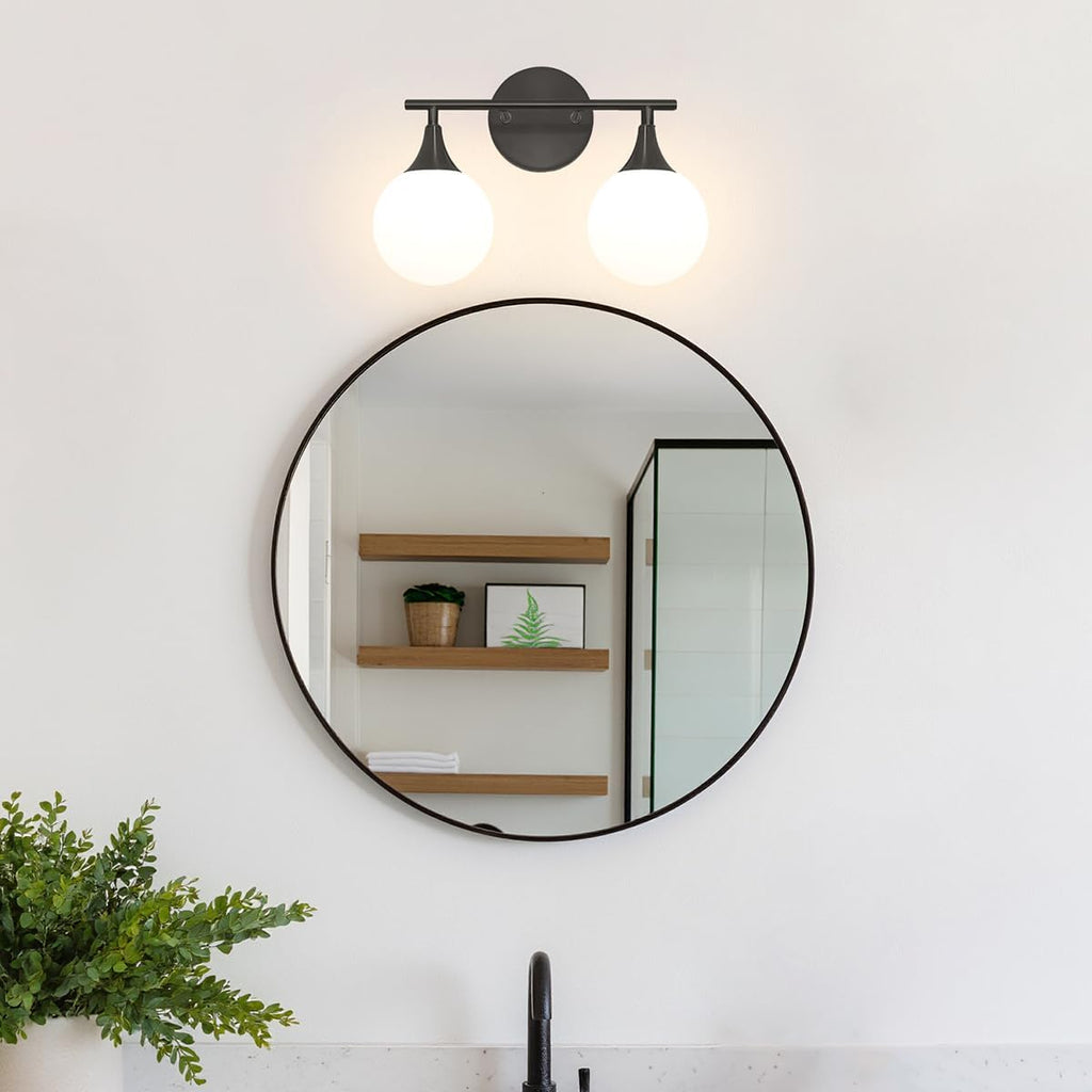Daunton Modern Matte Black Bathroom Vanity Light - Energy Efficient G9 Base Bathroom Lighting Fixtures Over Mirror, Anti-Glare 14.2 Inch Soft Illumination for Makeup & Shaving, Stylish and Affordable