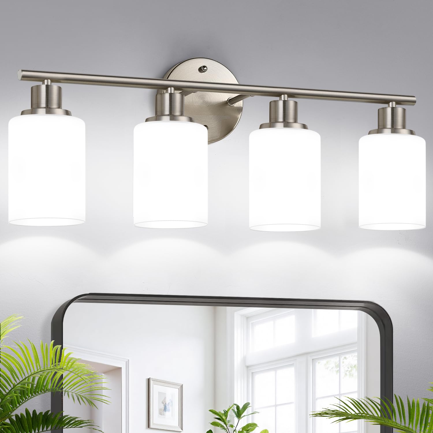 Zarbitta 3-Light Bathroom Light Fixtures, 17.23" Black Modern Vanity Lights with Clear Glass Shade, Bathroom Wall Lamp for Mirror Kitchen Living Room Hallway Cabinet Porch