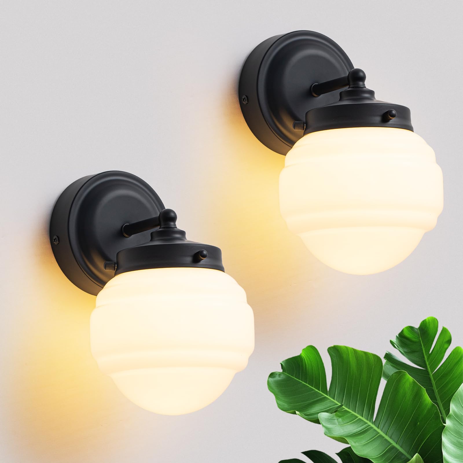 Rattan Wall Sconce Set of 2, Gold Boho Wall Sconces 12” High Hand Woven Wall Lamp Light with Rope Shade, Coastal Sconce for Vanity Bedroom Living Room Hallway Kitchen Stair (Hardwired)