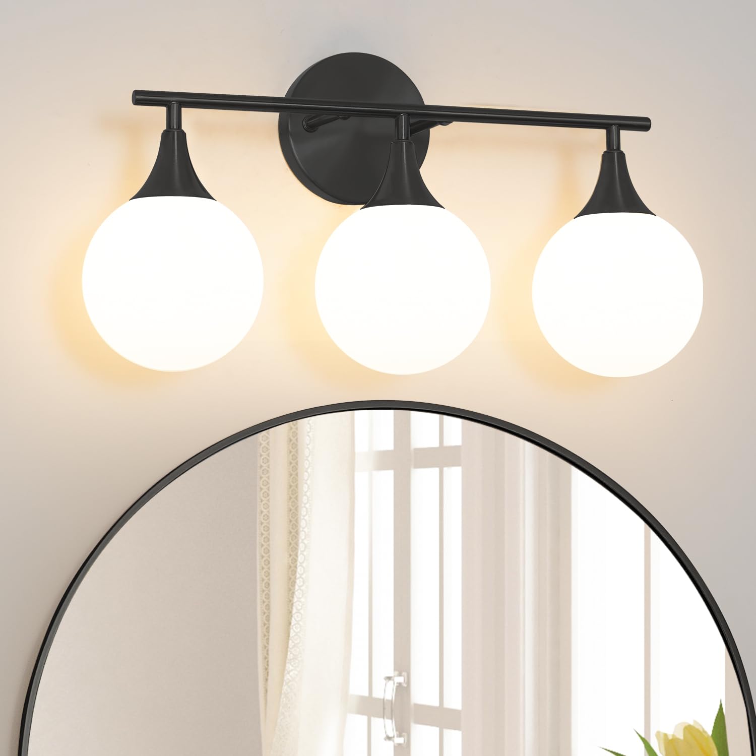 Daunton Modern Matte Black Bathroom Vanity Light - Energy Efficient G9 Base Bathroom Lighting Fixtures Over Mirror, Anti-Glare 14.2 Inch Soft Illumination for Makeup & Shaving, Stylish and Affordable