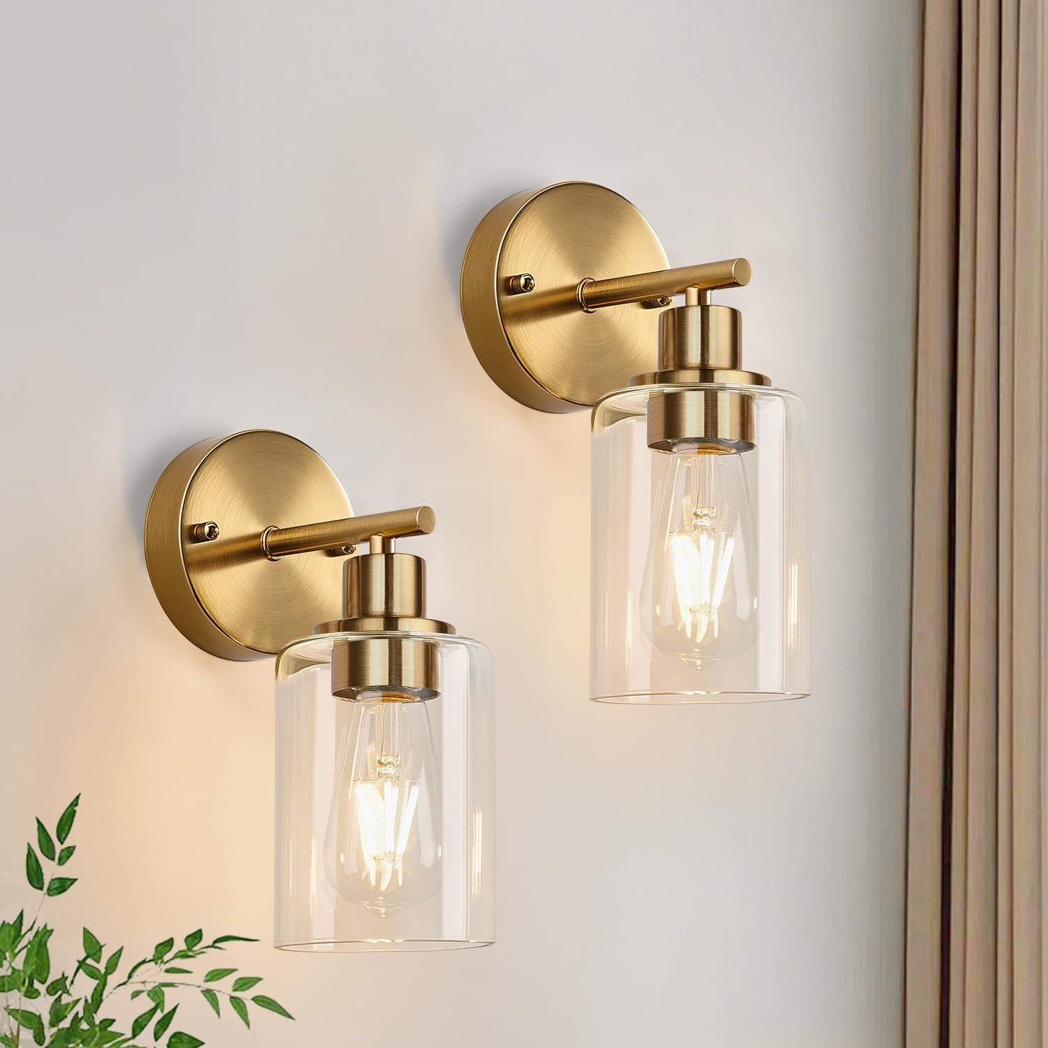 Zarbitta 3-Light Bathroom Light Fixtures, 17.23" Black Modern Vanity Lights with Clear Glass Shade, Bathroom Wall Lamp for Mirror Kitchen Living Room Hallway Cabinet Porch
