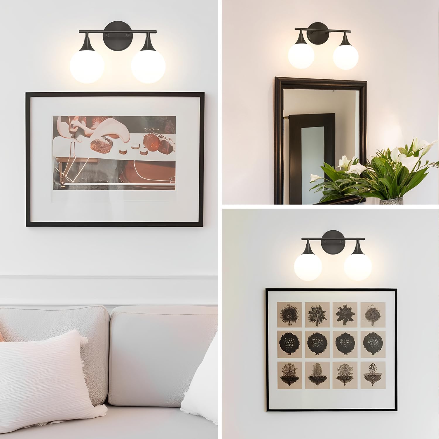Daunton Modern Matte Black Bathroom Vanity Light - Energy Efficient G9 Base Bathroom Lighting Fixtures Over Mirror, Anti-Glare 14.2 Inch Soft Illumination for Makeup & Shaving, Stylish and Affordable