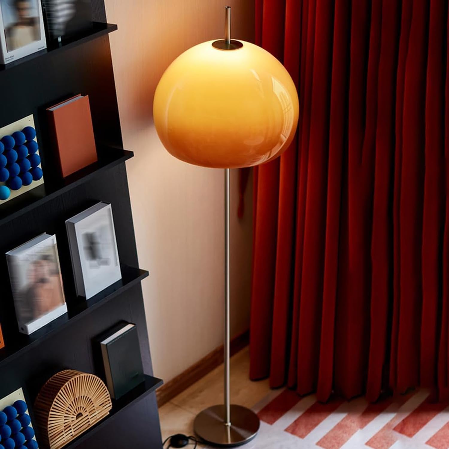 Nordic Simple Floor Lamp with White Shade, Arc Reading Lamp for Living Room, Study Room&Bedroom Beside,Creative Art Deco Bauhaus Standing Lamps for Ambient Lighting