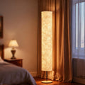 LONRISWAY 58" Soft Light Floor Lamp 3 Color Lighting Remote Control LED lamp with Tyvek Fabric Shade Column Paper Floor lamp,Brightness Adjustable for Living Room Bedroom Game Room