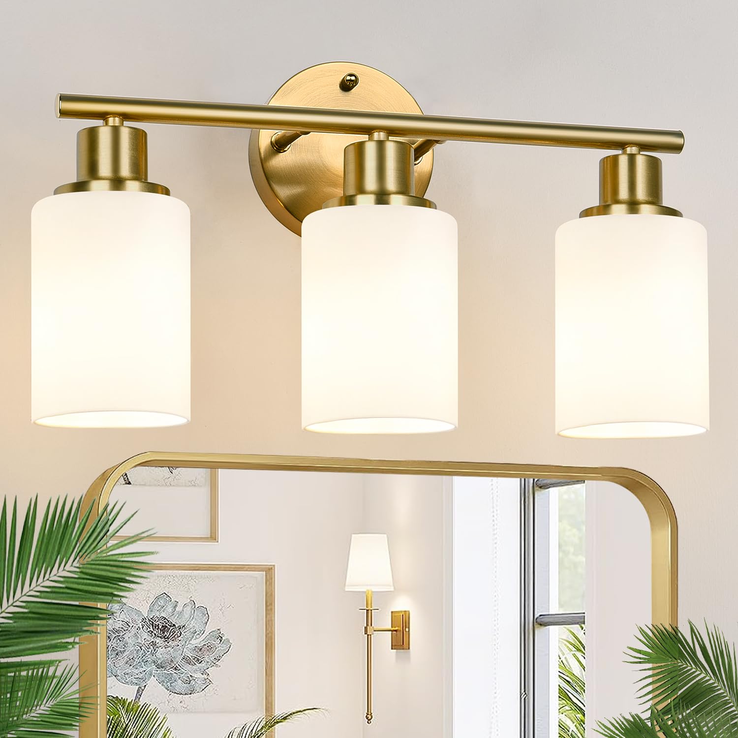 Zarbitta 3-Light Bathroom Light Fixtures, 17.23" Black Modern Vanity Lights with Clear Glass Shade, Bathroom Wall Lamp for Mirror Kitchen Living Room Hallway Cabinet Porch