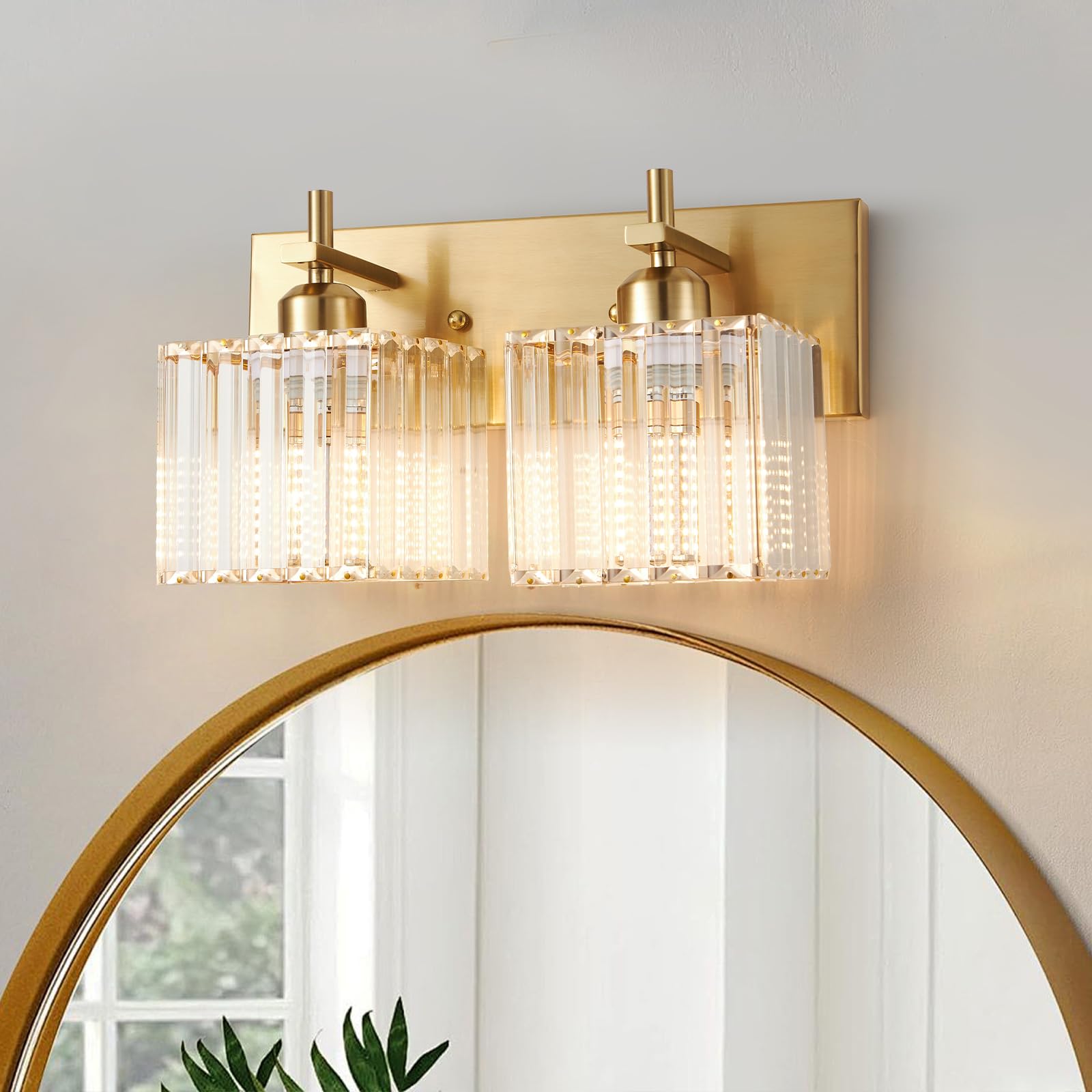Modern Crystal Bathroom Vanity Lights, 3-Lights Matte Black Bathroom Light Fixtures Over Mirror,Wall Lamp for Living Room Hallway Cabinet