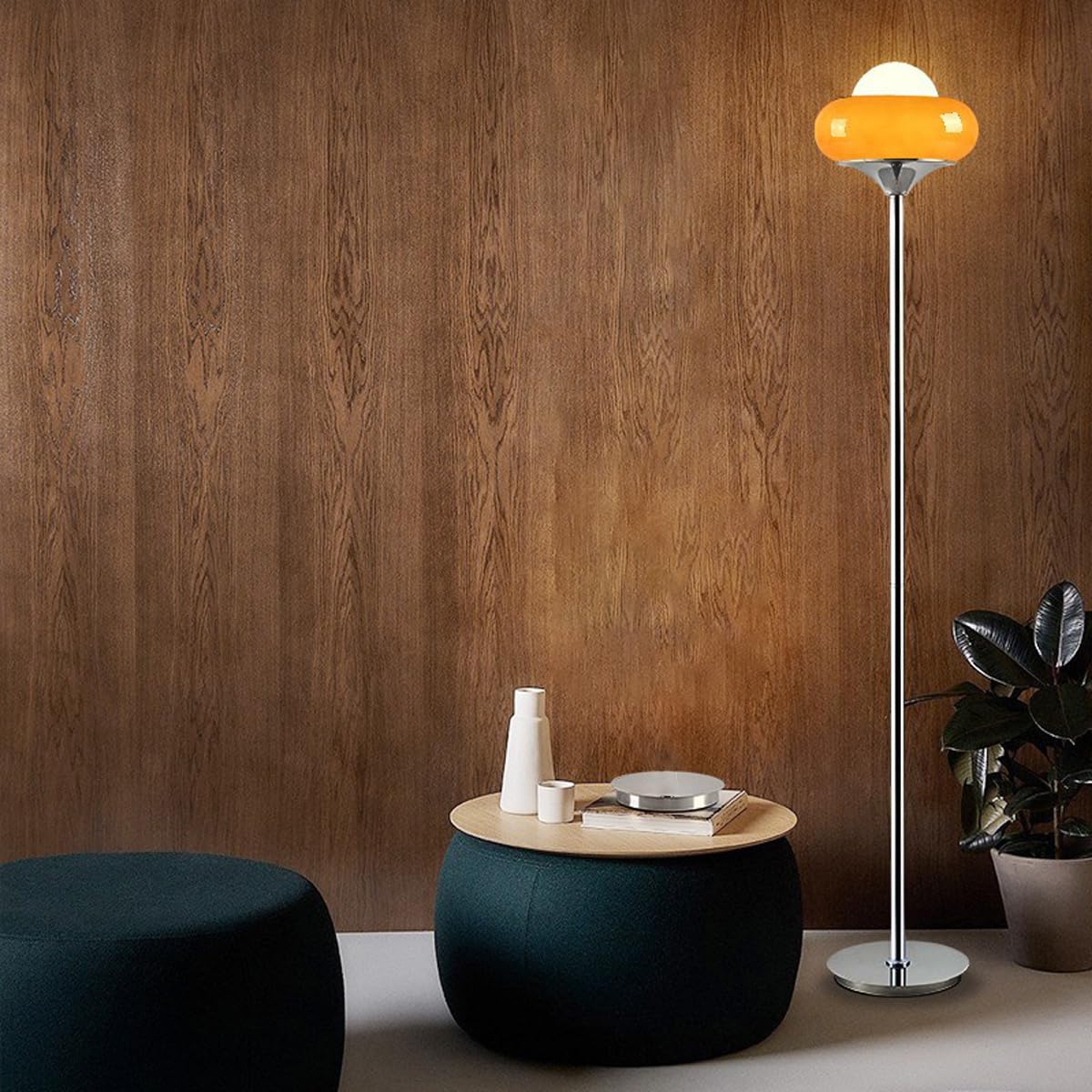 Nordic Simple Floor Lamp with White Shade, Arc Reading Lamp for Living Room, Study Room&Bedroom Beside,Creative Art Deco Bauhaus Standing Lamps for Ambient Lighting