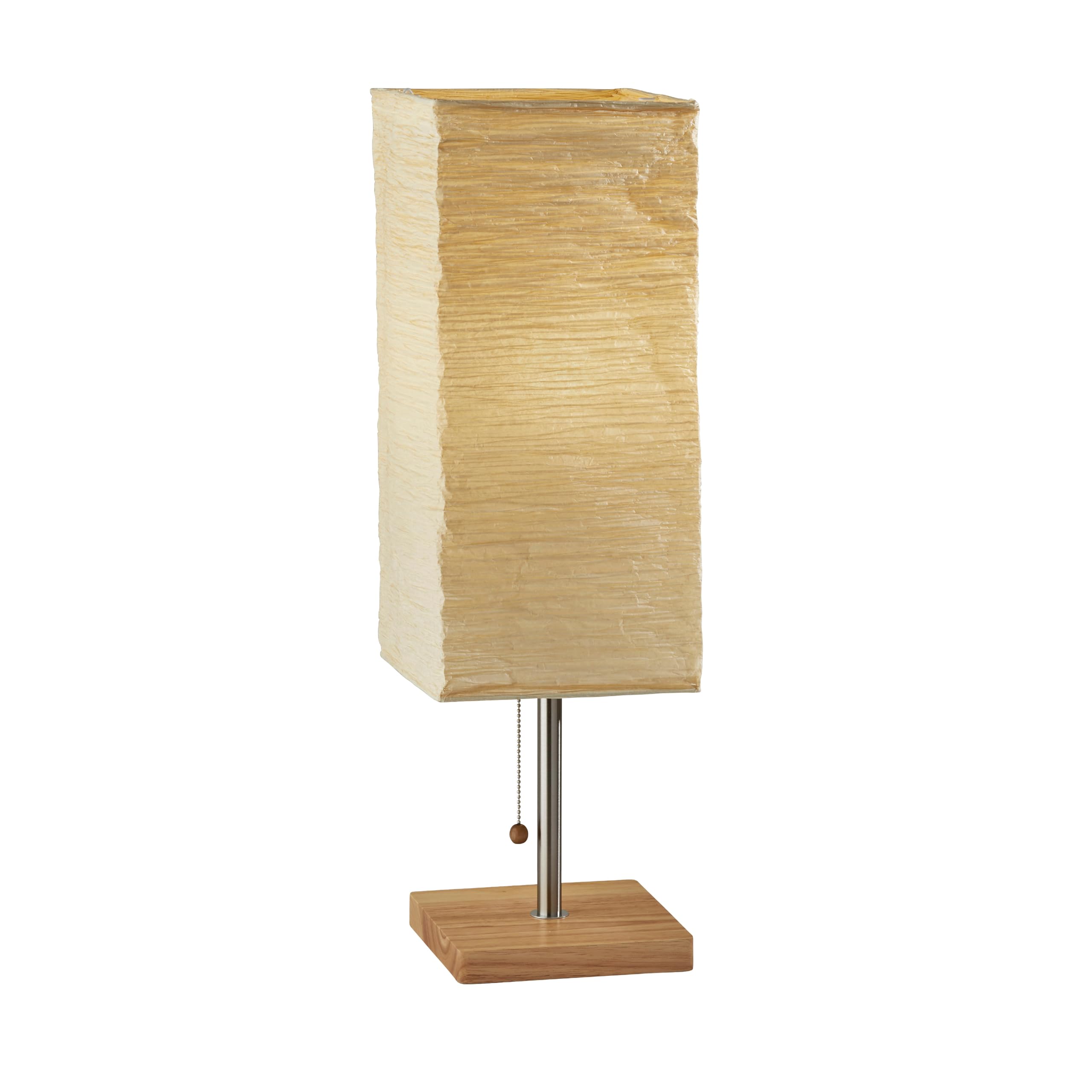 Adesso Three Light Floor Lamp – Natural Wood Base & Adjustable Brightness – Perfect Lighting for Bedroom, Living Room and Corner Decor, Beige