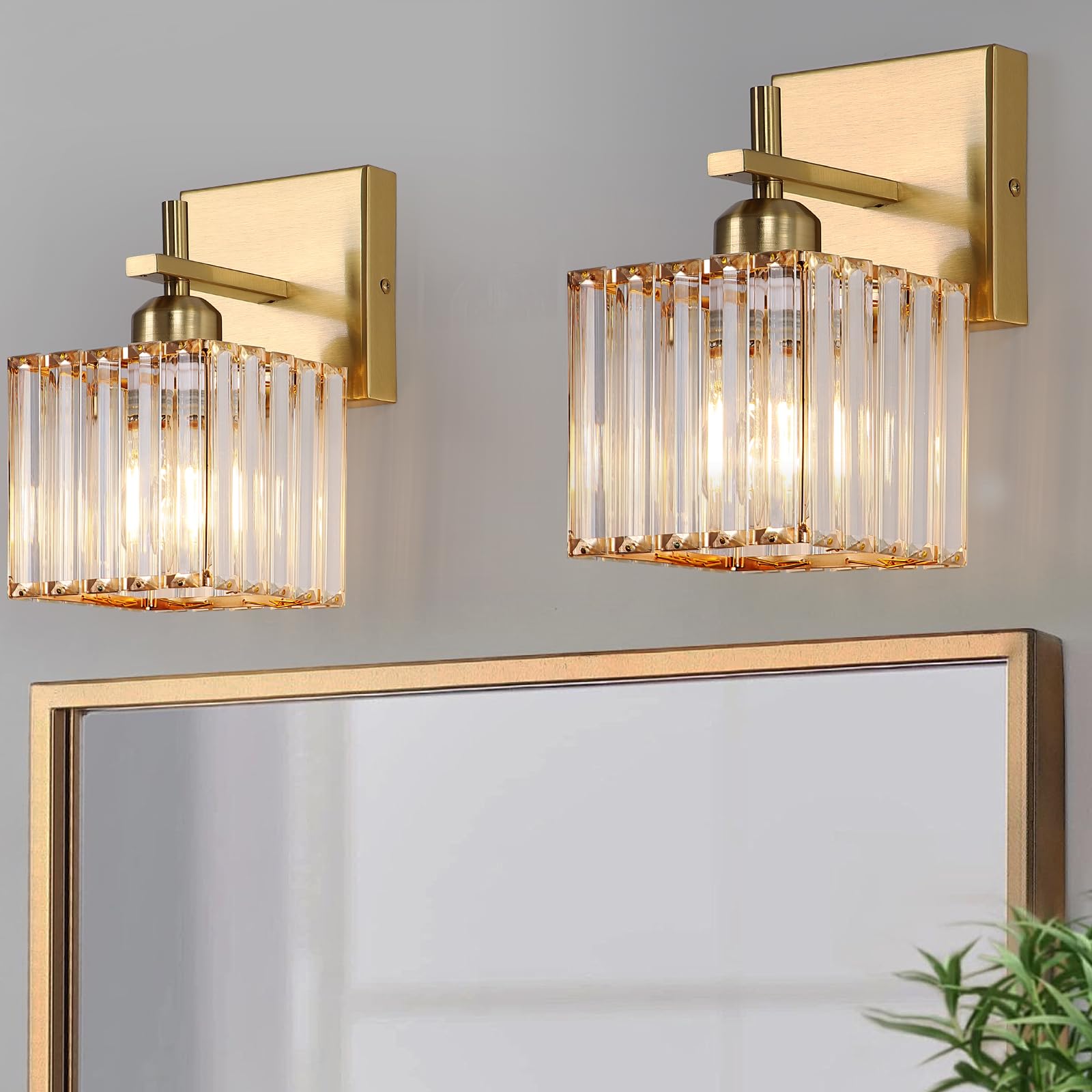 Modern Crystal Bathroom Vanity Lights, 3-Lights Matte Black Bathroom Light Fixtures Over Mirror,Wall Lamp for Living Room Hallway Cabinet
